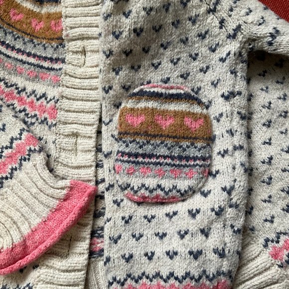 Brown/Pink/White Print Knit Sweater - Picture 3 of 3